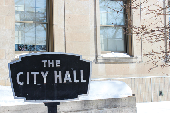 Photo of the Peterborough City Hall sign by Keila MacPherson.